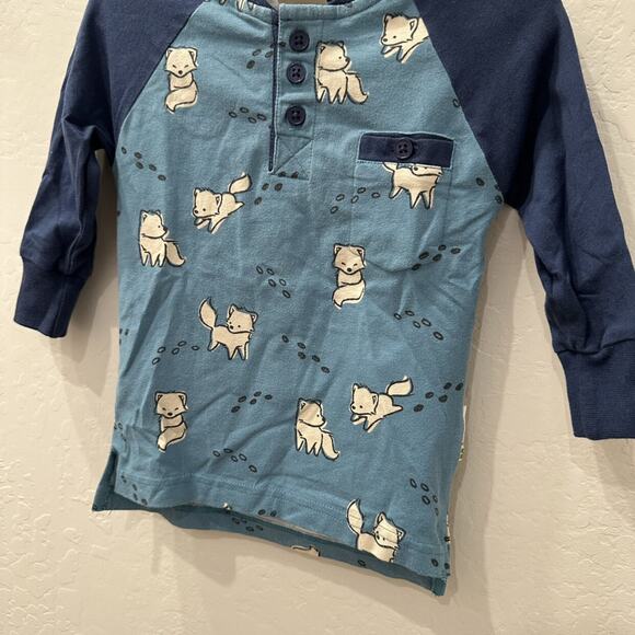 Maxomorra Blue Foxes Raglan Long Sleeve Shirt - Picture 4 of 6